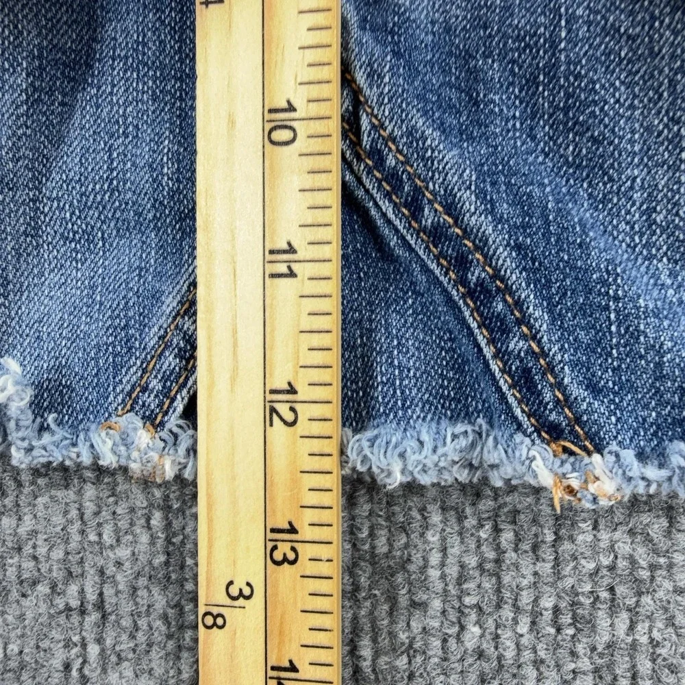 American Eagle Outfitters Skirt Womens 0 Blue Denim Distressed Mini Raw Hem